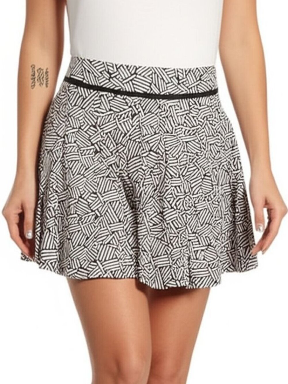 Ann Taylor LOFT Petite Black & White Mini Skirt - Size 2P